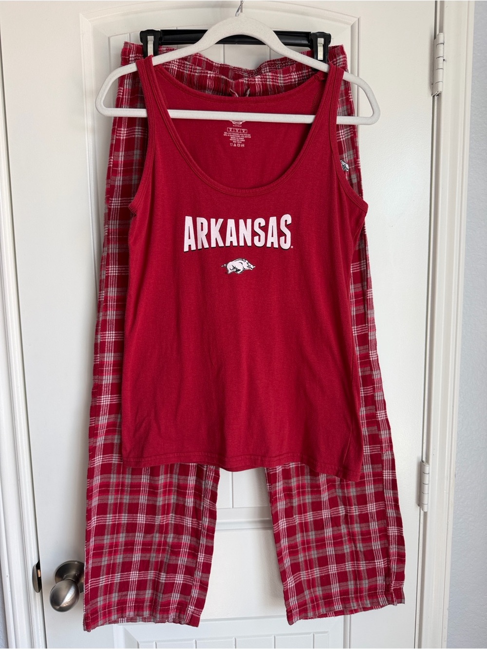 Arkansas Red Women's Pajama Set - Tank Top & Plaid Pants